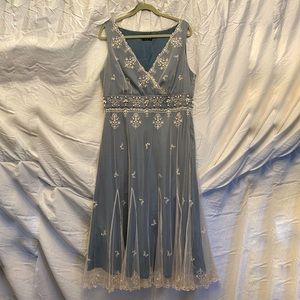 Long Tall Sally cream lace sleeveless midi dress, size 14.